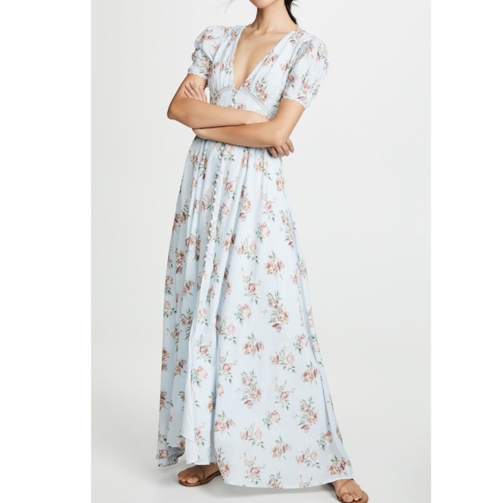 LoveShackFancy Stacy Lace Cotton Maxi Dress